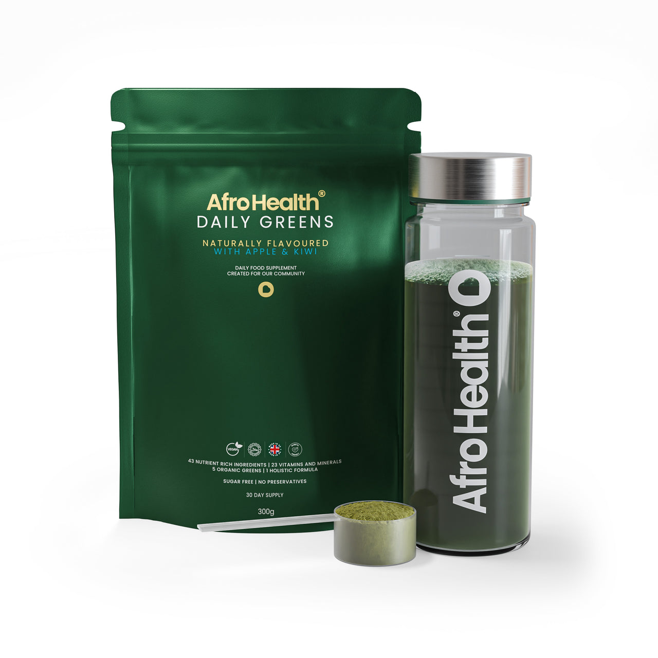 Afro Health® Daily Greens & Bottle - Subscribe and save