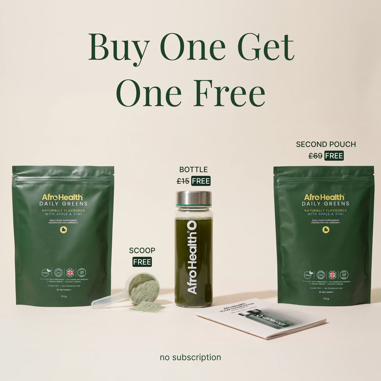 Afro Health® Daily Greens & Bottle - Buy one get one free